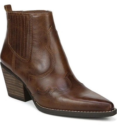 Shop Sam Edelman Winona Bootie In Brown Leather