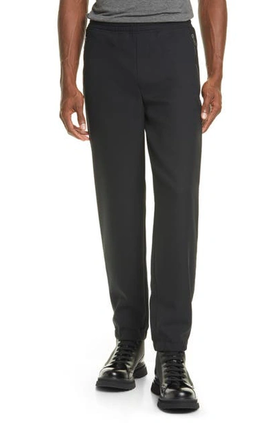 Shop Neil Barrett Tonal Stripe Jogger Pants In Black/black