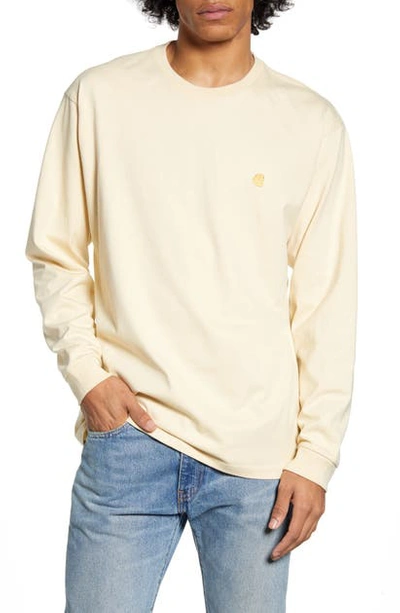 Shop Carhartt Chase Long Sleeve T-shirt In Ivory
