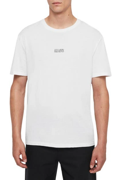 Shop Allsaints State Logo Cotton Crewneck T-shirt In Optic White