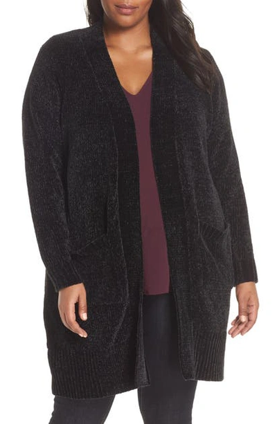 Shop Michael Michael Kors Chenille Cardigan In 001-black