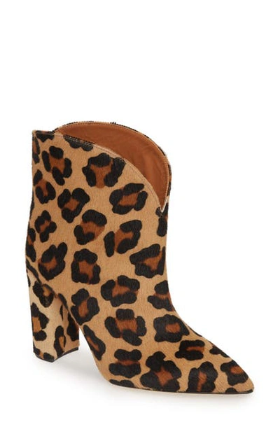 Shop Paris Texas Genuine Calf Hair Ankle Bootie In Leopard Calf Hair