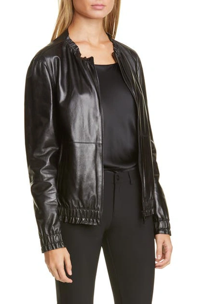 Shop Lafayette 148 Rylan Leather Jacket In Black