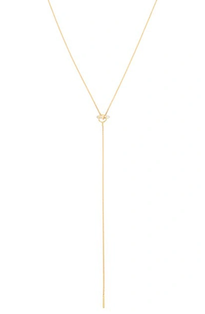 Shop Allsaints Crystal Toggle Y-necklace In Crystal/ Gold