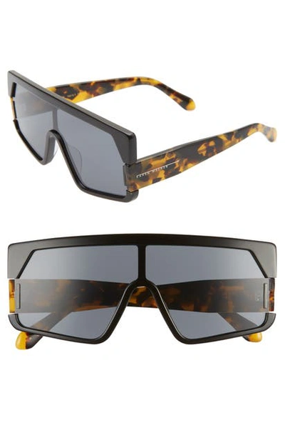 Shop Karen Walker Vorticist 141mm Flat Top Sunglasses In Black Tort/ Smoke Mono