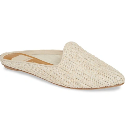 Shop Dolce Vita Grant Genuine Calf Hair Flat Mule In Ivory Raffia