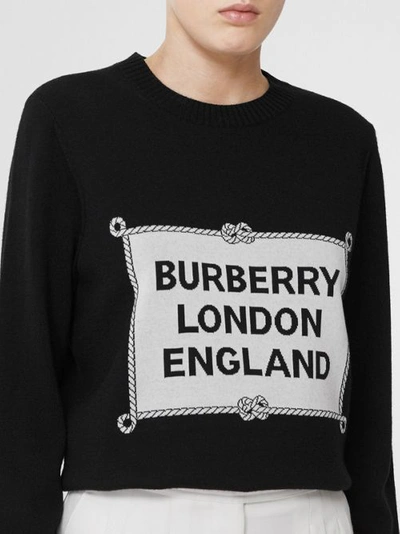 Shop Burberry Rigging Intarsia Wool Sweater In Black