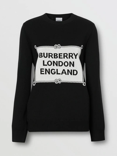 Shop Burberry Rigging Intarsia Wool Sweater In Black