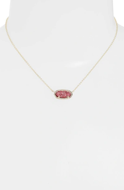 Shop Kendra Scott Elisa Pendant Necklace In Gold/ Raspberry Drusy