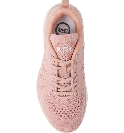 Shop Apl Athletic Propulsion Labs Techloom Pro Knit Running Shoe In Simply Rose/ White