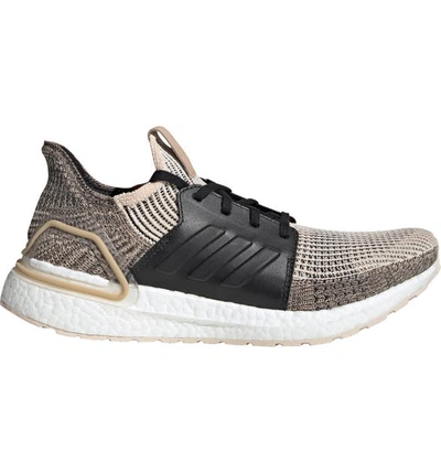 Shop Adidas Originals Ultraboost 19 Running Shoe In Linen/ Core Black/ Brown