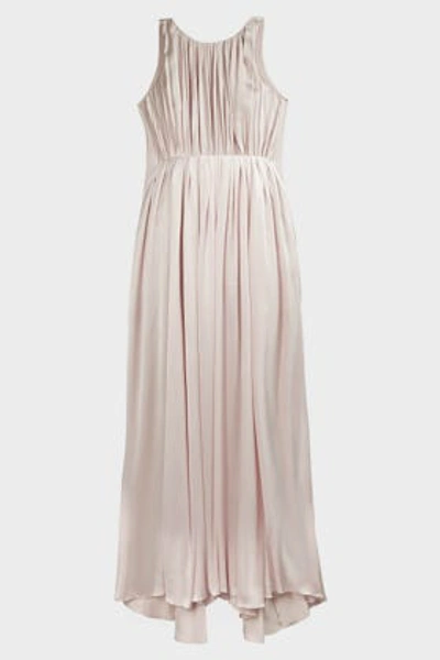 Shop Roksanda Aurelie Draped Silk-charmeuse Gown In Light Pink
