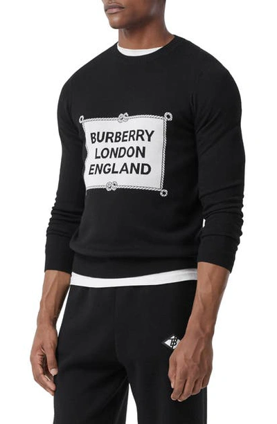 Shop Burberry Trentley Logo Sweatshirt In Black