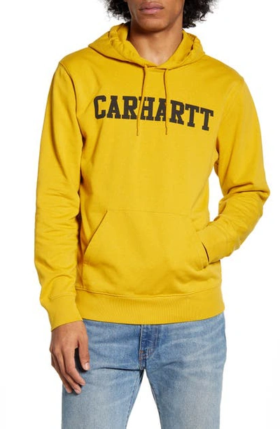 Shop Carhartt Hooded College Sweatshirt In Yellow
