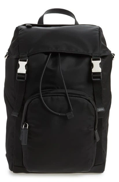 Shop Prada Montagna Black Nylon Backpack In F0002 Nero