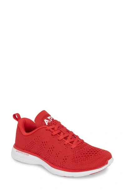 Shop Apl Athletic Propulsion Labs Techloom Pro Knit Running Shoe In Red/ White