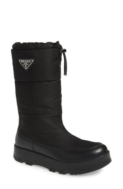 Shop Prada Platform Boot In Black