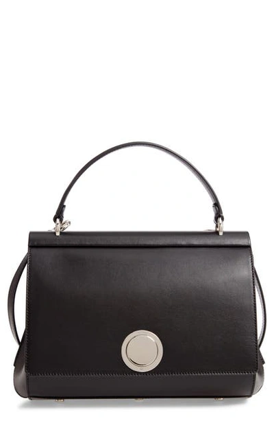 Shop Giambattista Valli Calfskin Leather Top Handle Bag In Black/ Nickel