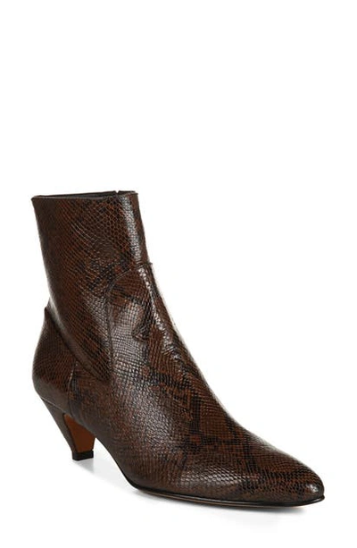 Shop Vince Perfect Pairs Meta Pointed Toe Bootie In Cognac Snake Print