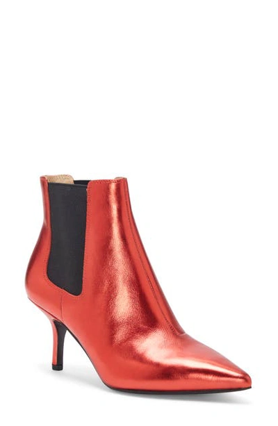 Shop Vince Camuto Arlo Pointed Toe Bootie In Flame/black
