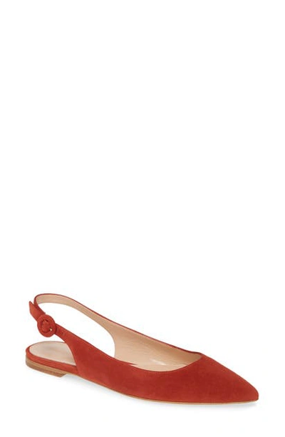 Shop Gianvito Rossi Slingback Flat In Red
