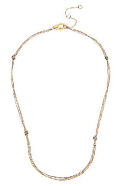 Shop Allsaints Short Knot Chain Necklace In Gold/ Rhodium