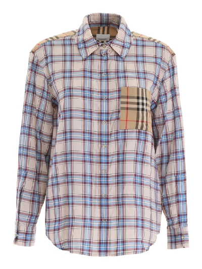 Shop Burberry Payton Shirt In Pale Blue