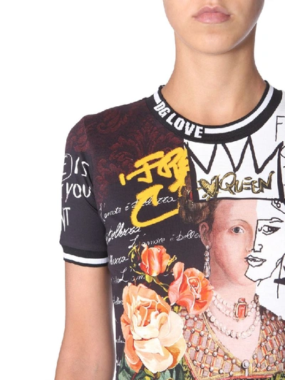 Shop Dolce & Gabbana Round Neck T-shirt In Var Abbinata