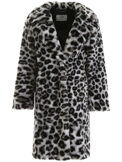 Shop Alberta Ferretti Faux Fur Coat In White