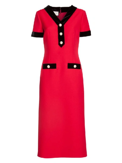 Shop Gucci Buttoned Midi Dress