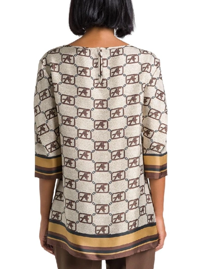 Shop Alberta Ferretti Bluse In Beige