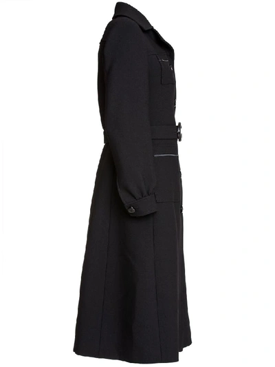 Shop Gucci Belted Wool Coat In Black