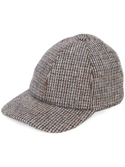 Shop Maison Michel Tiger Tweed Cap Brown