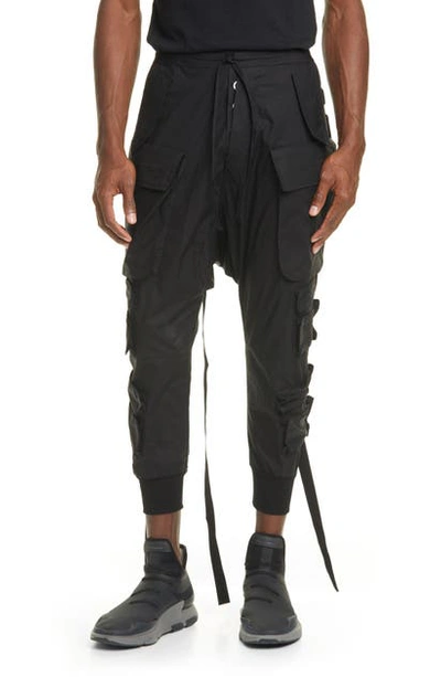 Shop Ben Taverniti Unravel Project Tech Cotton Cargo Pants In Black