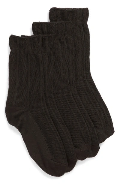 Shop Hue 3-pack Supersoft Pebblestitch Boot Socks In Black