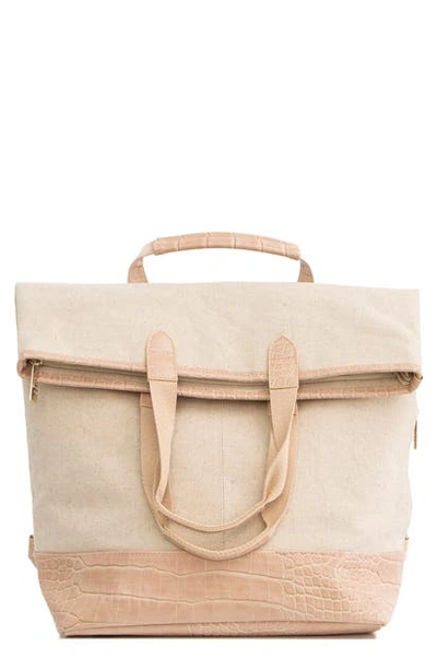Shop Beis The Everyday Convertible Backpack In Beige Croc