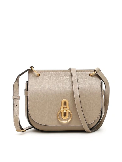 Shop Mulberry Amberley Small Bag In Solid Grey (beige)