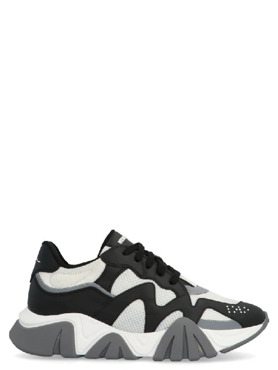 Shop Versace Sneakers In Nero/bianco/argento