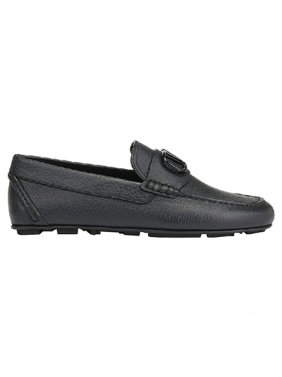 Shop Valentino Loafers In Nero/bianco