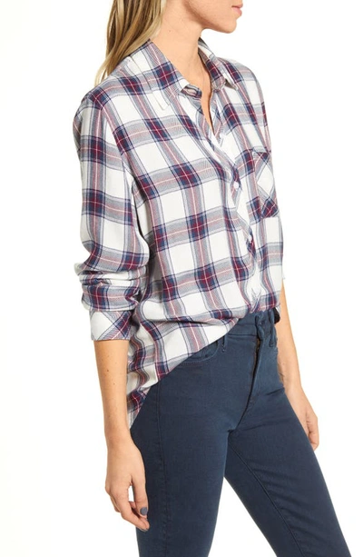 Shop Rails Hunter Plaid Shirt In White Teal Merlot