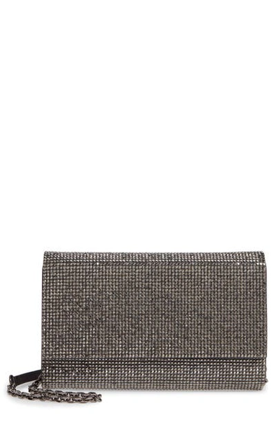 Shop Judith Leiber Couture Fizzoni Beaded Clutch In Ebonized Hematite