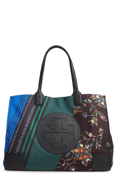 Shop Tory Burch Ella Mixed Print Tote In Sacred Floral