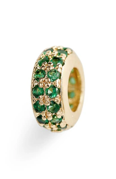 Shop Melinda Maria Icons Small Pave Spacer Charm In Gold/ Emerald