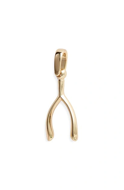 Shop Melinda Maria Icons Make A Wishbone Charm In Gold