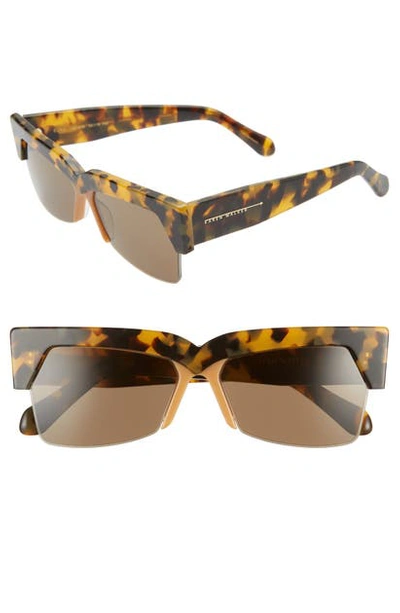 Shop Karen Walker Ezra 58mm Semi Rimless Sunglasses In Crazy Tort/ Brown Mono
