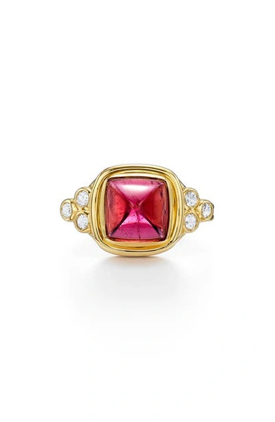 Shop Temple St. Clair Classic Sugar Loaf Ring In Rubellite