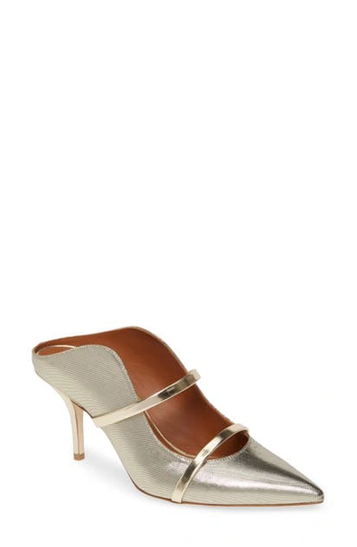 Shop Malone Souliers Maureen Double Band Mule In Gold/ Silver