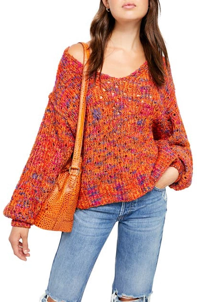 Shop Free People Highland V-neck Sweater In Polcano Combo