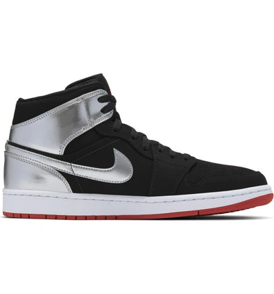 Shop Nike 1 Mid Sneaker In Black/ Gym Red/ Silver