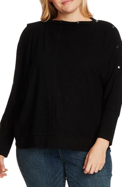 Shop Vince Camuto Cozy Dolman Sleeve Sweater In Rich Black